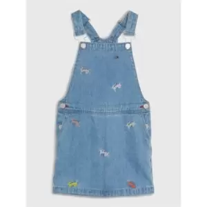 Image of Tommy Hilfiger Dungaree Critter Dress - Blue