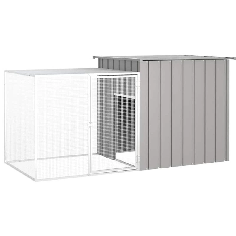 Image of VIDAXL Chicken Cage Grey 200x91x100cm Galvanised Steel Vidaxl 171546