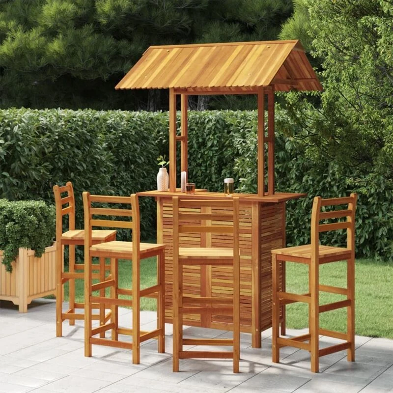 Image of VIDAXL 5 Piece Garden Bar Set Solid Wood Acacia Vidaxl 8720287143093