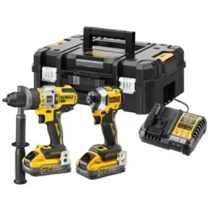 Image of DEWALT - DCK2052H2T 18v xr Brushless Twin Kit DCD999/DCF850 Powerstack Batteries