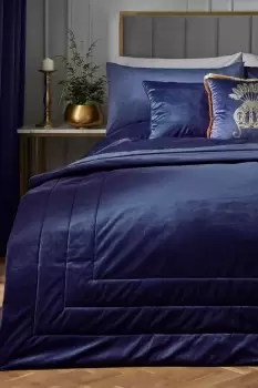 Image of 'Chic' Luxury Soft Velvet Frame Stitched Warm And Cosy Bedspread