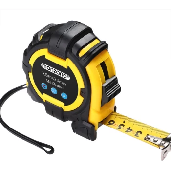 Image of Monzana - Measuring Tape 3m 5m 7.5m 10m Measure Magnetic Metric Rubber Grip Pocket Ruler 7.5m (de), 107154 (de)