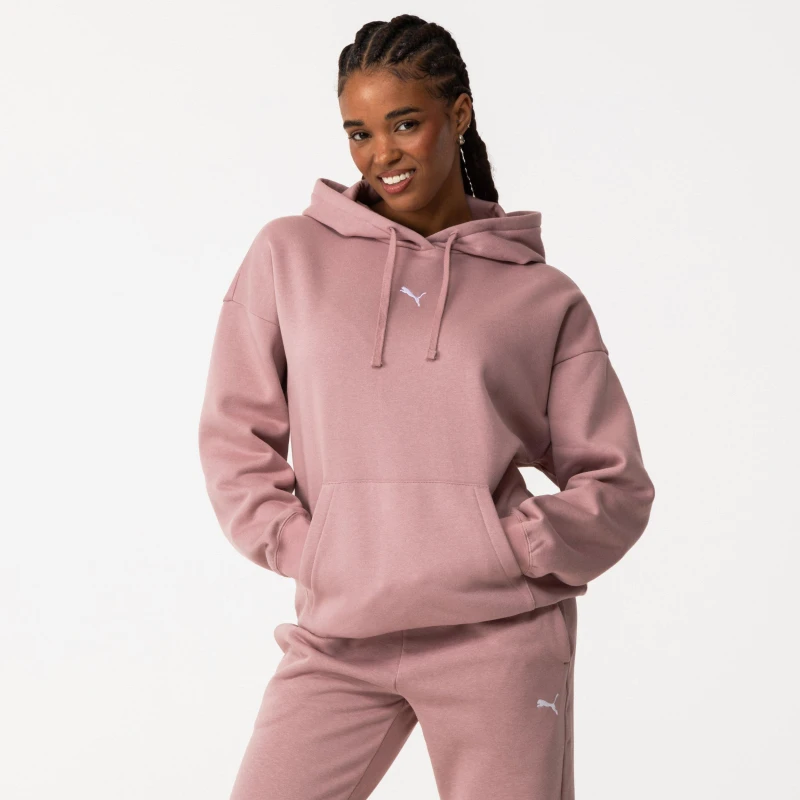 Image of Puma Ess Oversized Hoodie Fl Hoody Womens - Pink Pink 8
