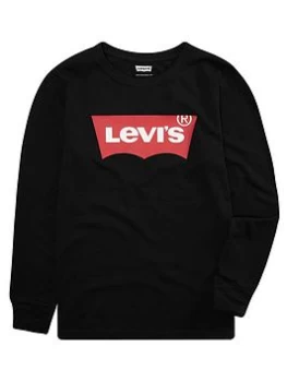 Image of Levis Boys Long Sleeve Batwing T-Shirt - Black, Size 2 Years