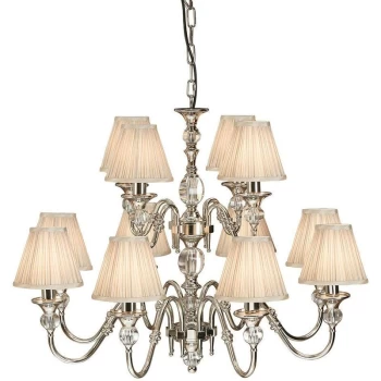 Image of Interiors 1900 Lighting - Interiors Polina Nickel - 12 Light Multi Arm Chandelier Polished Nickel Plate Finish, E14