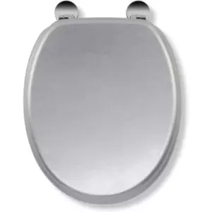 Image of Flexi-Fix Quartz Top & Bottom Fix Toilet Seat, Silver - Croydex