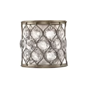 Image of Lucia 1 Light Indoor Wall Light Burnished Silver, E14