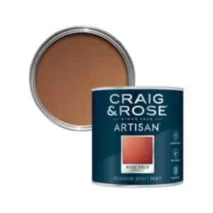 Image of Craig & Rose Artisan Rose Gold Effect Mid Sheen Topcoat Special Effect Paint, 250Ml