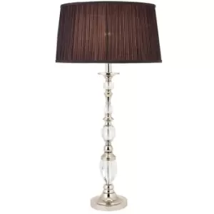 Image of Diana Luxury Large Table Lamp Bright Nickel Black Shade Traditional Bulb Holder