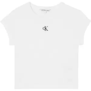 Image of Calvin Klein Jeans Slub Rib Fitted Tee - White