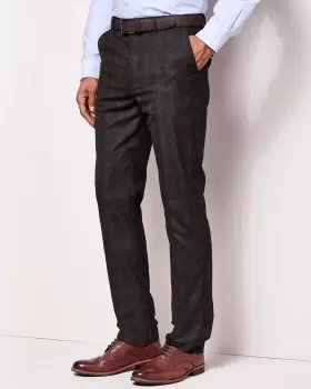Image of Cotton Traders Mens Check Travel Trousers in Grey