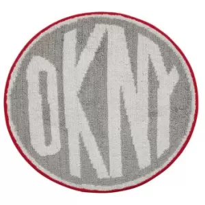 Image of DKNY Circle Logo Cotton Bath Mat - Grey