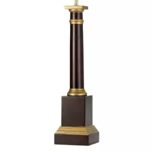 Image of Table Lamp Oxblood & Gold Painted Square & Cylindrical Shade Not Inc LED E27 60w