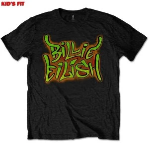 Image of Billie Eilish - Graffiti Kids 3 - 4 Years T-Shirt - Black