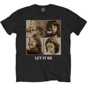 Image of The Beatles - Let It Be Sepia Mens Medium T-Shirt - Black
