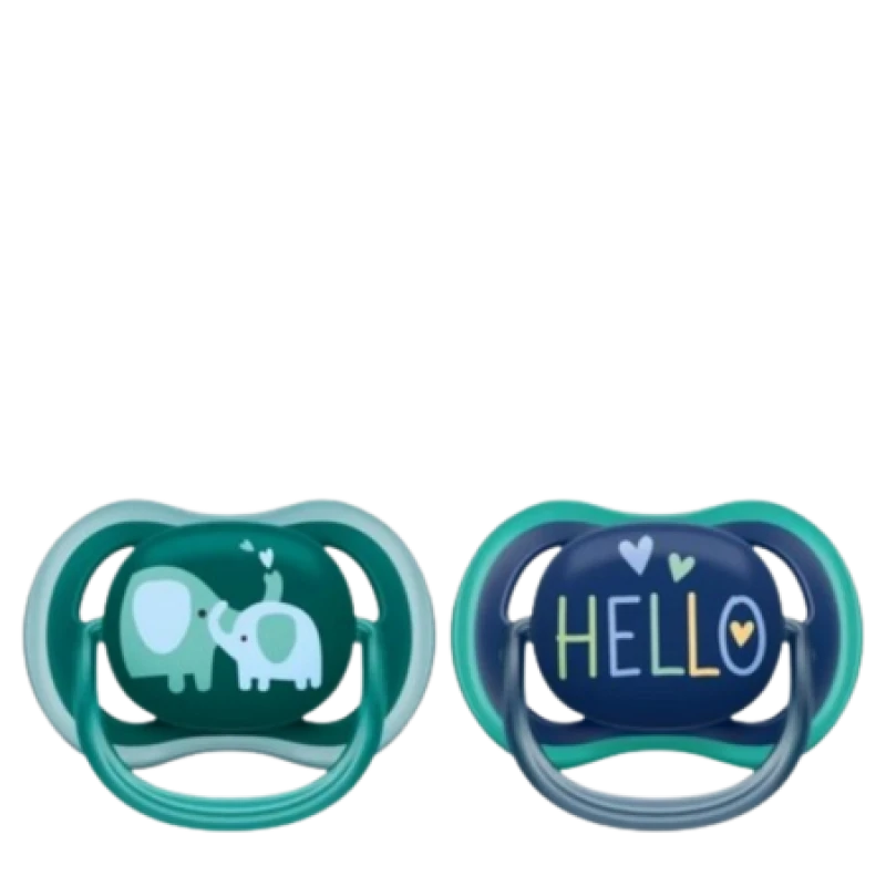 Image of Philips Avent Ultra Air 18+m Baby Boy Elephant Design Pacifiers a 2 pcs AVT-FED42-SOOTHER