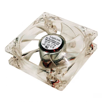 Image of LogiLink FAN102 PC Case Cooler Fan 80x80x25mm - Acrylic With LED