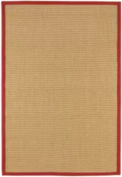 Image of Asiatic Carpets Sisal Machine Woven Rug Linen/Red - 200 x 300cm