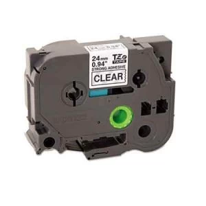 Image of Brother TZeS151 P-touch Extra Strength Label Tape - 1 x 26.2 ft 24mm x 8mm Black on Clear