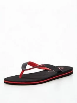 Image of Polo Ralph Lauren Polo Flip Flops - Black, Size 10, Men
