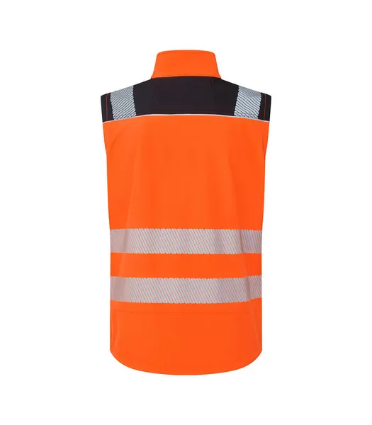 Image of Portwest PW3 Hi Vis Softshell Gilet PW325OBRS Colour: Orange / Black