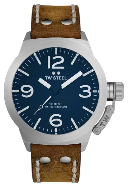 Image of TW Steel CS102 Canteen (45mm) Blue Dial / Brown Italian Watch