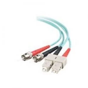 Image of C2G 2m SC-ST 10GB 50/125 OM3 Duplex Multimode PVC Fibre Optic Cable (LSZH) - Aqua