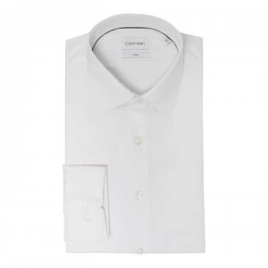 Image of Calvin Klein Poplin Easy Iron Fitted Shirt - White 100