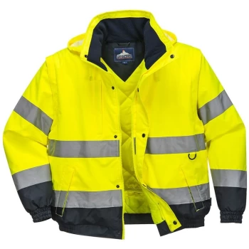 Image of Portwest - C468YERM - sz M HI-Vis 2-in-1 Jacket - Yellow