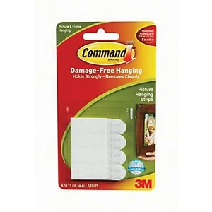 Image of Command Small Picture Hanging Strips White Pack of 4