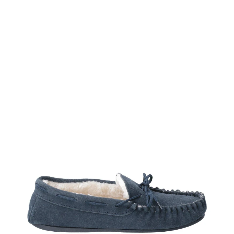 Image of Hush Puppies 'Allie' Suede Classic Slippers Navy