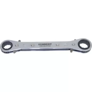 Image of Metric Double End Ring Ratchet Spanner, Chrome Vanadium Steel, Reversible, 17MM X 19MM
