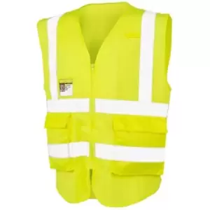Image of SAFE-GUARD by Result Unisex Adult Executive Mesh Safety Hi-Vis Vest (S) (Fluorescent Yellow) - Fluorescent Yellow