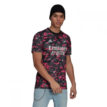 Image of adidas Arsenal Pre Match Shirt 2021 2022 - Pink/Black