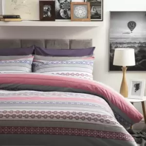 Image of Belledorm Rahil Duvet Cover Set (Kingsize) (Red)