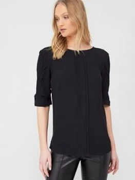 Image of Oasis Drape Sleeve Top - Black, Size 14, Women