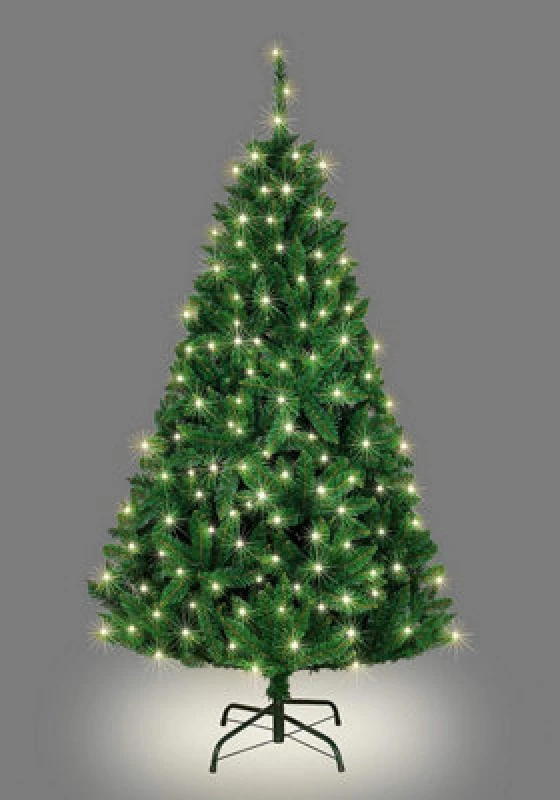 Image of Shatchi 4ft Prelit Green Bushy Imperial Pine Christmas Tree Warm White Leds