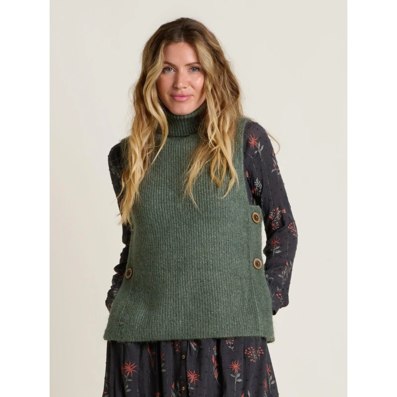 Image of Brakeburn Button Side Knitted Vest Brown