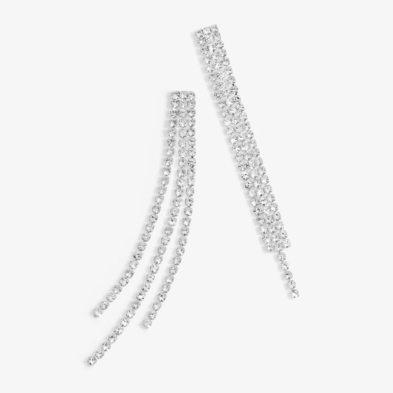 Image of Jon Richard Silver Plated Crystal Drop Earrings Jewellery Sets One Size Silver 72242111000