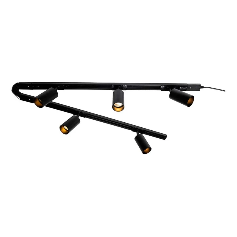 Image of Inlight Cayo 5 Head 2 x 0.8m Track Light Kit in Black