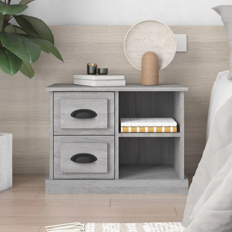 Image of VIDAXL Bedside Cabinet Grey Sonoma 60x35.5x45cm Vidaxl 8720845792640