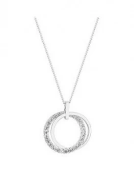 Image of Simply Silver Polished And Cubic Zirconia Double Open Pendant
