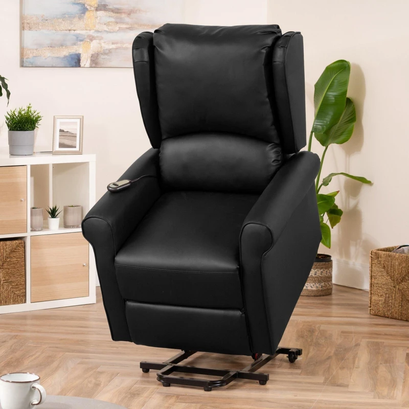 Image of Artemis Home Corcoran Electric Riser Recliner with Massage & Heat in Black Unisex