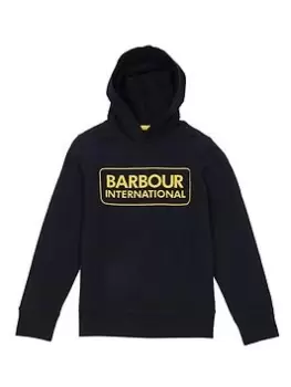 Image of Barbour International Boys Line Logo Hoodie - Black, Size 12-13 Years