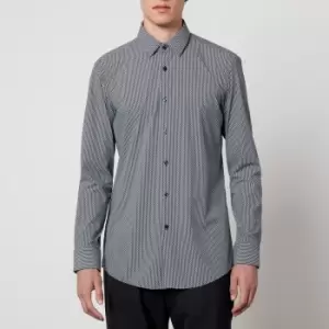 Image of BOSS Black P-HANK-S Checked Jersey Shirt - 42/16.5