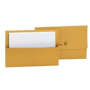 Image of 5 Star Document Wallet Half Flap Foolscap Yellow Pack of 50