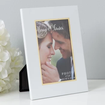 Image of 4" x 6" - Always & Forever White Aluminium Photo Frame