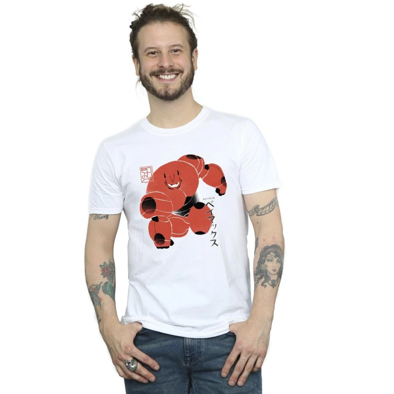 Image of Disney Men Big Hero 6 Baymax Suite Pose T-Shirt in White Size: Small White S Male 5059934873681