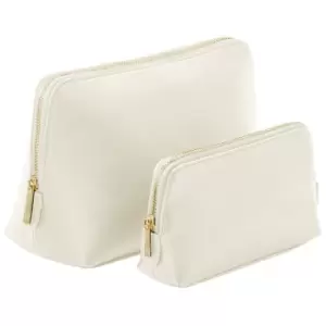 Image of Bagbase Boutique Leather-Look PU Toiletry Bag (M) (Oyster)