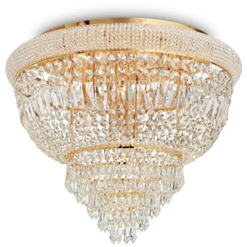 Image of Ideal Lux Dubai - 6 Light Ceiling Light Chandelier Brass, E14